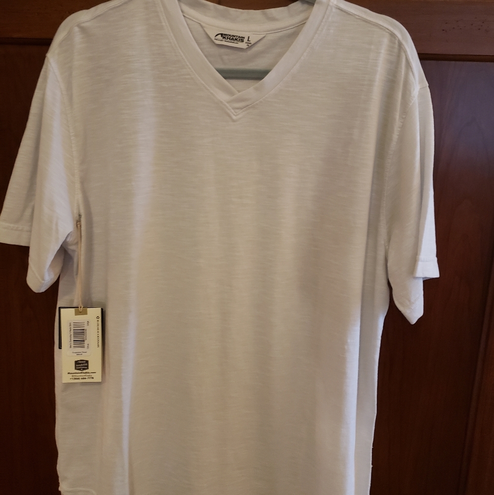 Men's Mountain Khakis top, size L, pearl white